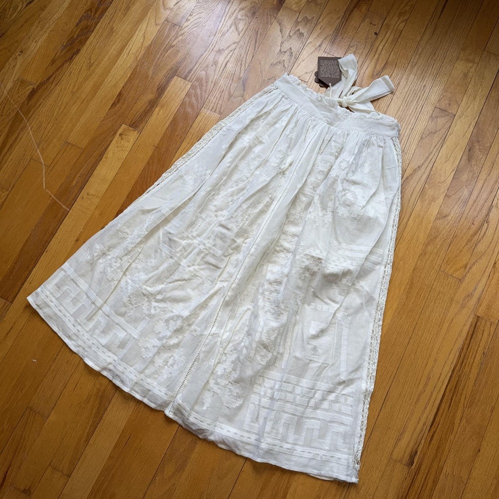 NEW Anthropologie Forever That Girl Skirt 6 Lace Embroidered Maxi Boho Cotton - Picture 5 of 14